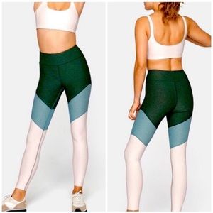 Outdoor Voices 7/8 Spring Leggings Green Blue Pink